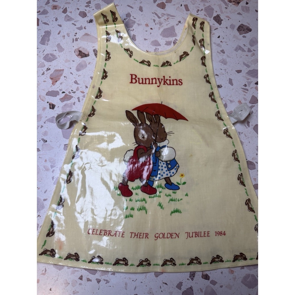 Vintage Bunnykins‎ 1984 Golden Jubilee PVC Coated Apron Bib UK Doulton